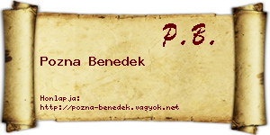 Pozna Benedek névjegykártya