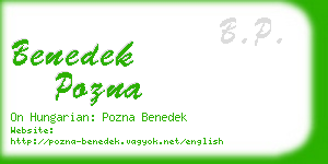 benedek pozna business card